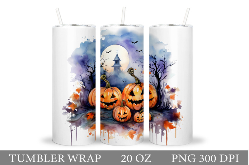 scary-pumpkin-watercolor-tumbler-halloween-tumbler-wrap