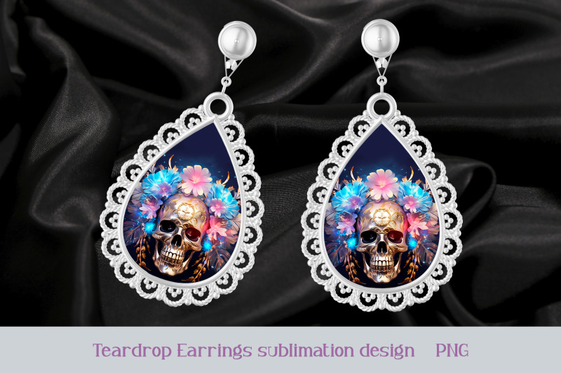 boho-skull-earrings-sublimation-gothic-earring-template