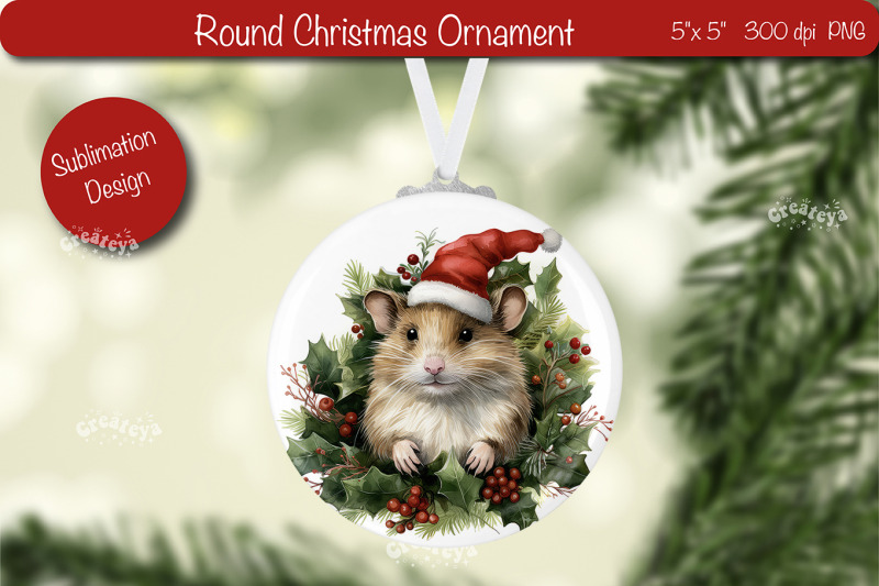 round-christmas-ornament-sublimation-watercolor-baby-animal-png