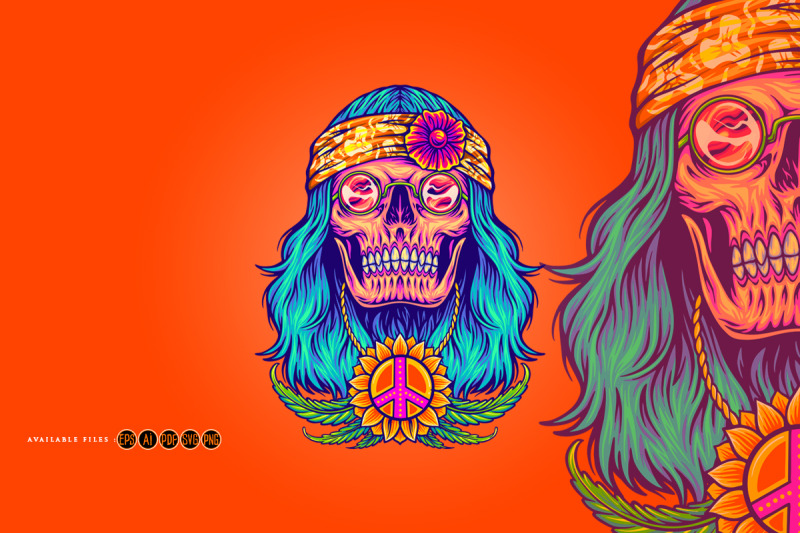 groovy-skull-with-bohemian-cannabis-symbol