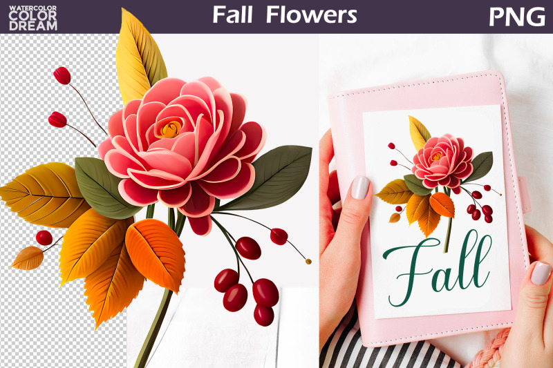 3d-fall-flowers-clipart-fall-flowers-sublimation-design-nbsp