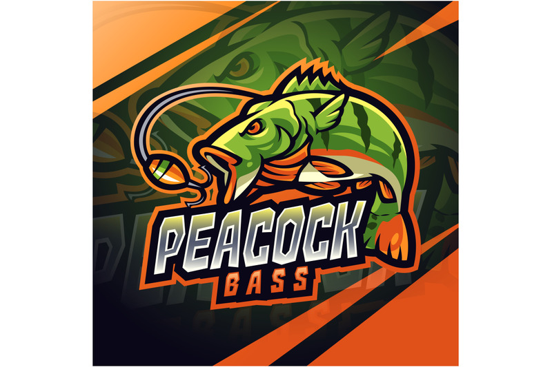 peacock-bass-esport-mascot-logo-design