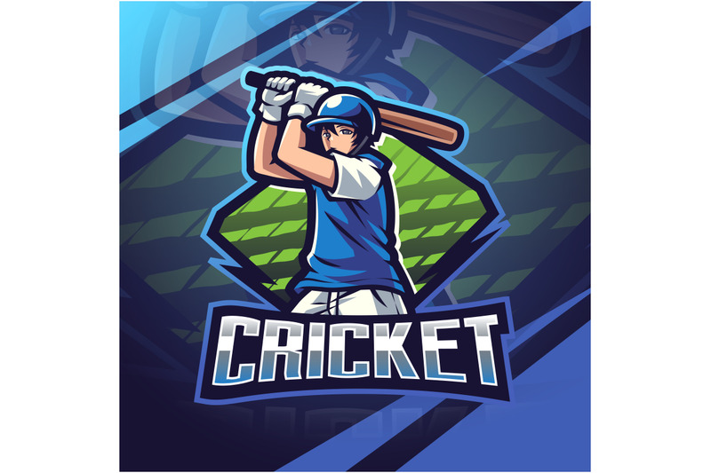 cricket-esport-mascot-logo-design