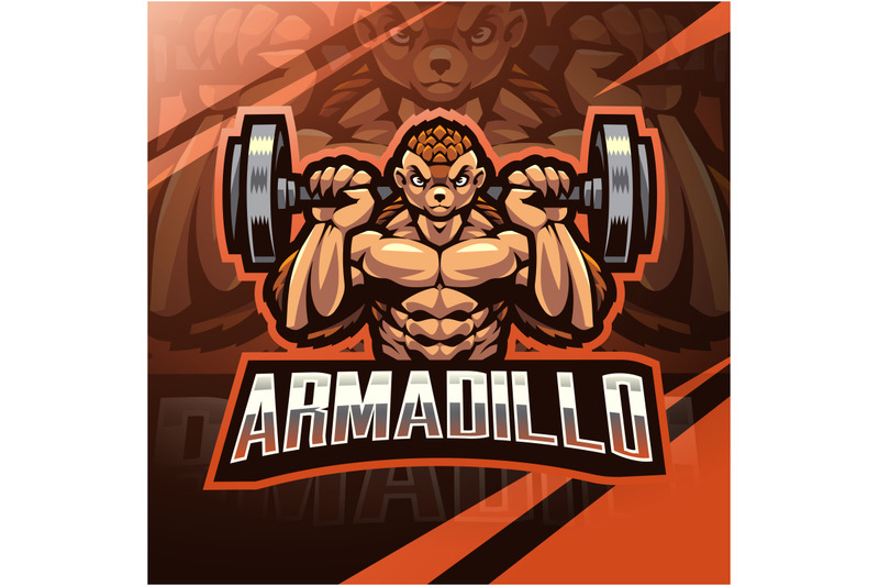 armadillo-esport-mascot-logo-design