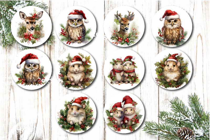 christmas-ornament-sublimation-bundle-watercolor-baby-animals-png