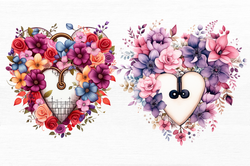 heart-lock-with-flowers-sublimation-clipart