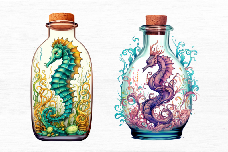 hippocampus-glass-bottle