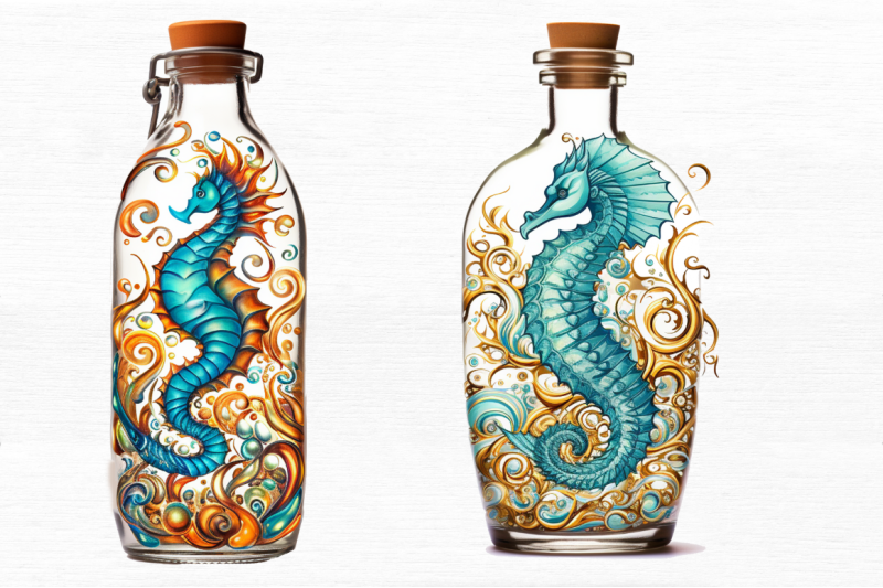 hippocampus-glass-bottle