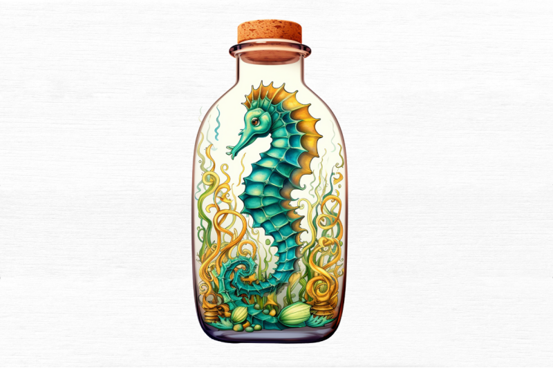 hippocampus-glass-bottle