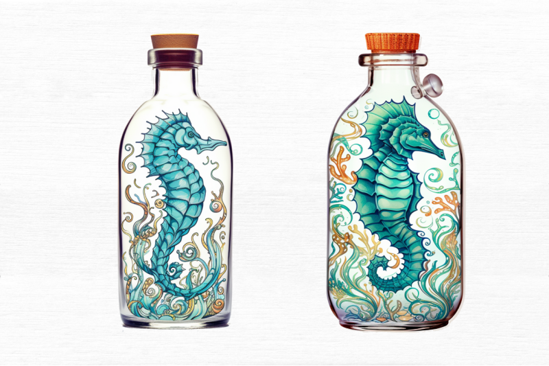 hippocampus-glass-bottle