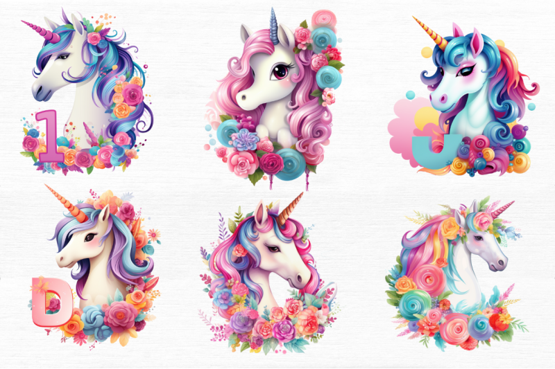 number-unicorn-birthday-clipart