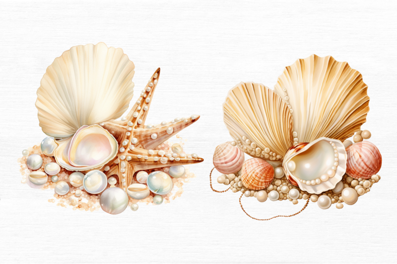 pearl-and-seashells-sublimation-clipart-bundle