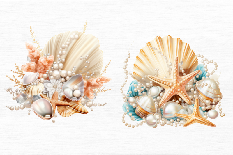 pearl-and-seashells-sublimation-clipart-bundle