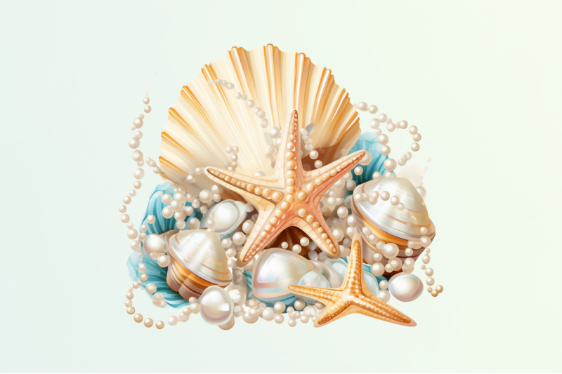 pearl-and-seashells-sublimation-clipart-bundle