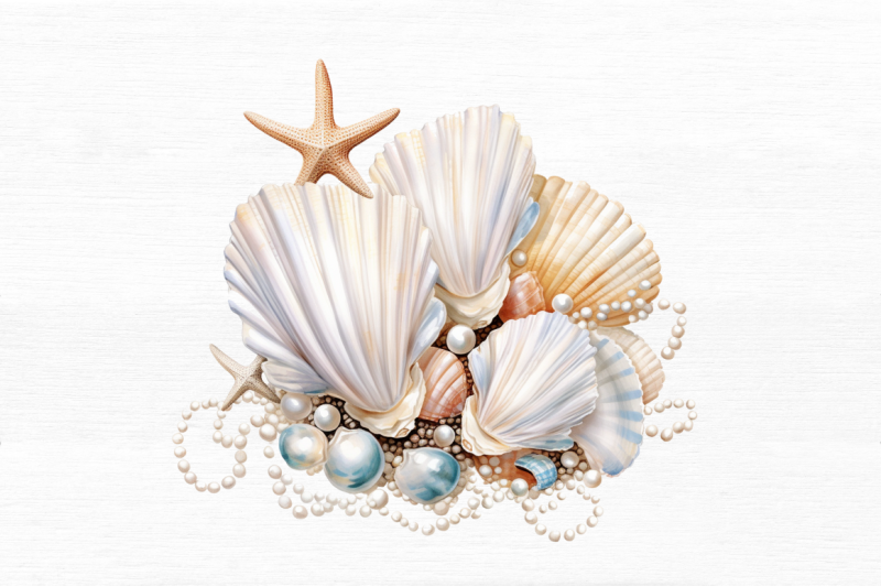 pearl-and-seashells-sublimation-clipart-bundle