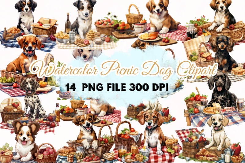 picnic-dog-clipart-bundle