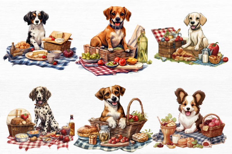 picnic-dog-clipart-bundle