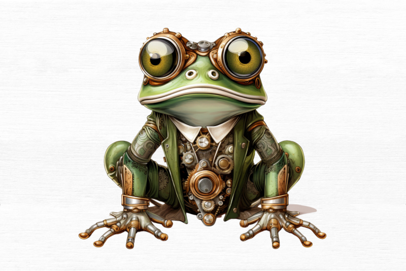 steampunk-frog-sublimation-clipart-bundle