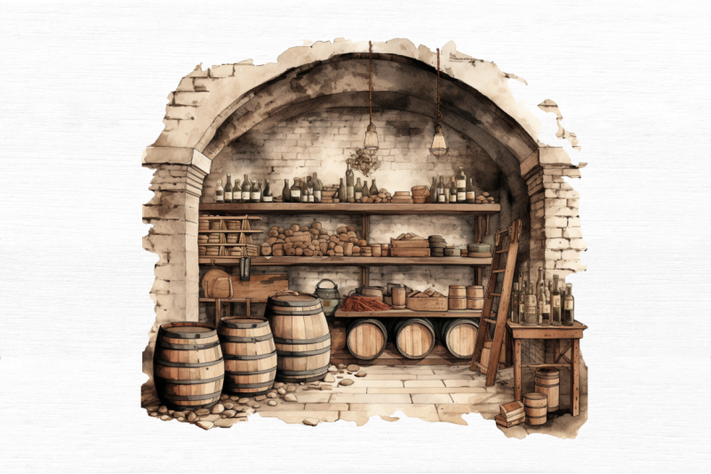 vintage-wine-cellar-sublimation-clipart-bundle