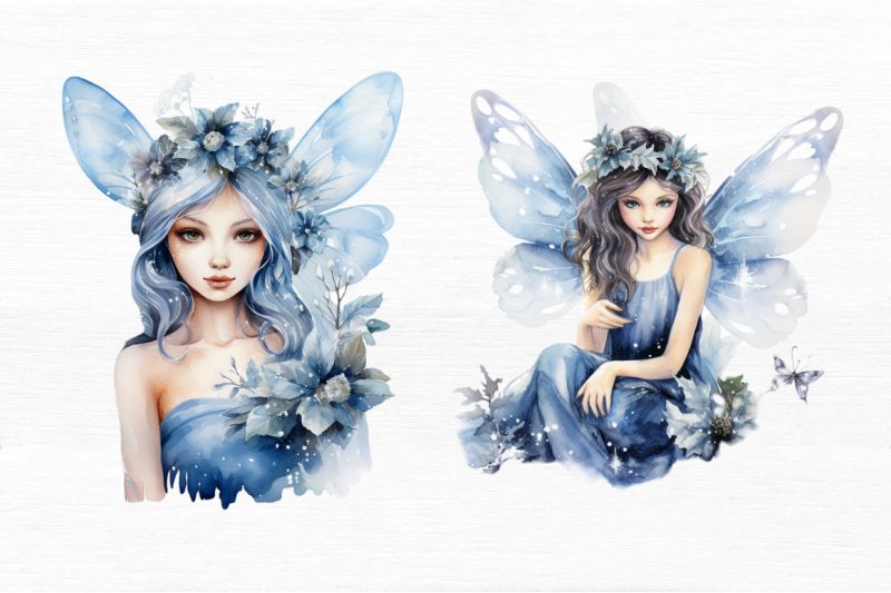 winter-fairy-watercolor-clipart-bundle