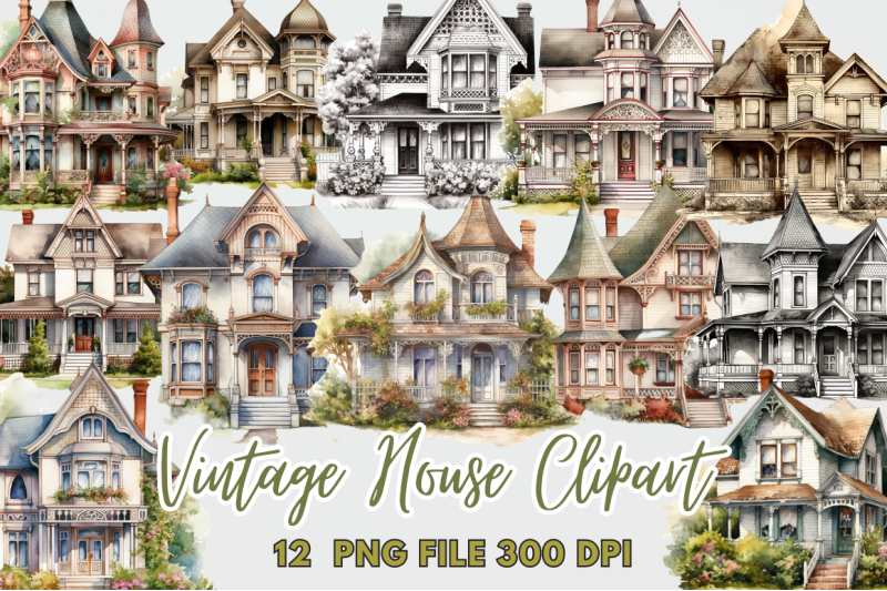 vintage-house-clipart-bundle