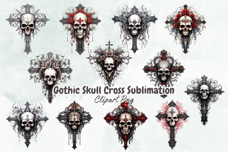 gothic-skull-cross-sublimation-bundle