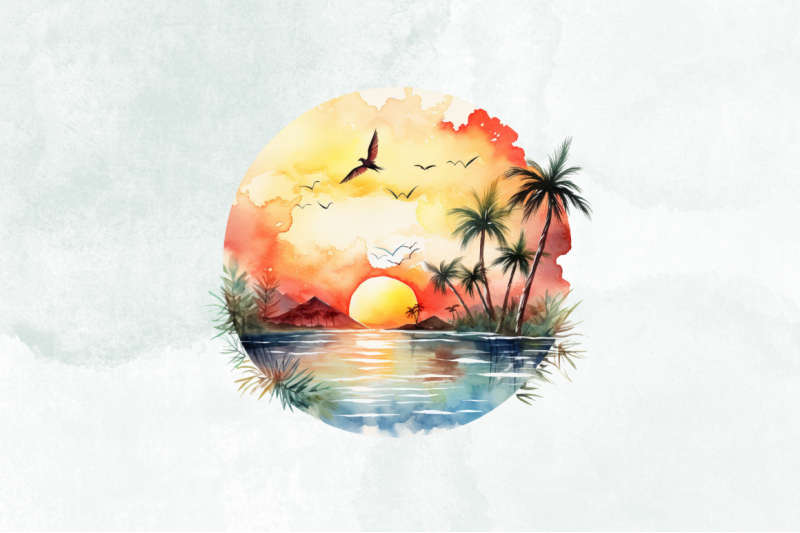 summer-sunset-watercolor-sublimation