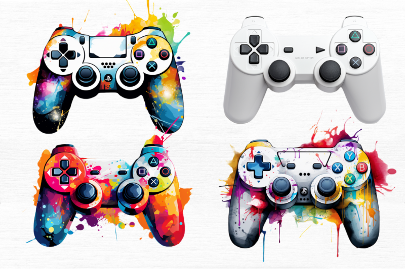 playing-games-controller-clipart-bundle