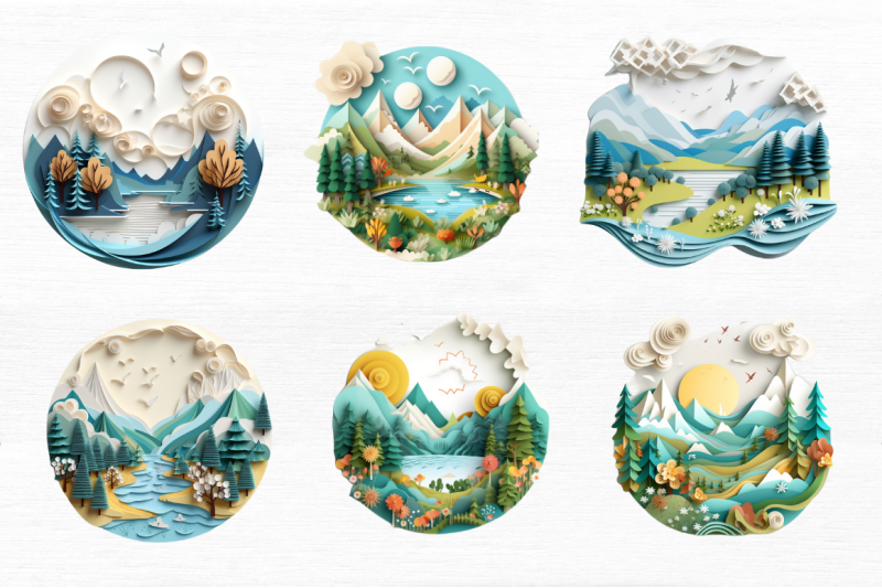 paper-art-landscape-clipart-bundle