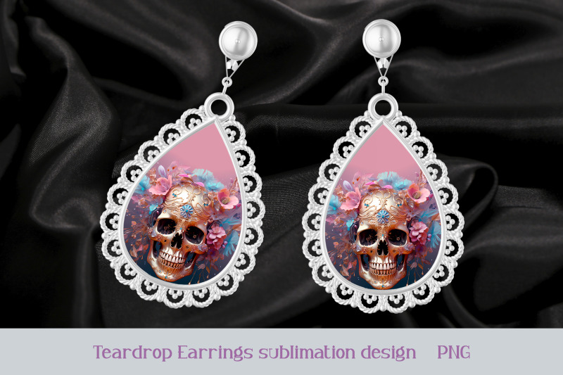 boho-skull-earrings-sublimation-gothic-earring-template