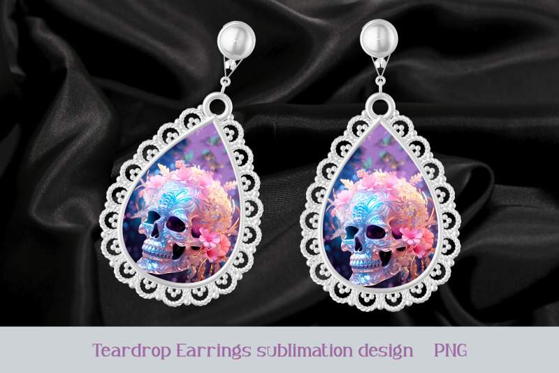 boho-skull-earrings-sublimation-gothic-earring-template