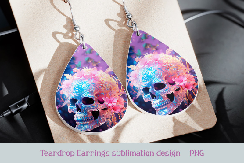 boho-skull-earrings-sublimation-gothic-earring-template