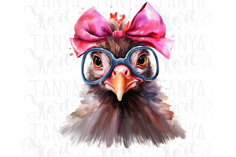funny-chicken-with-pink-bow-and-glasses-png-sublimation-design