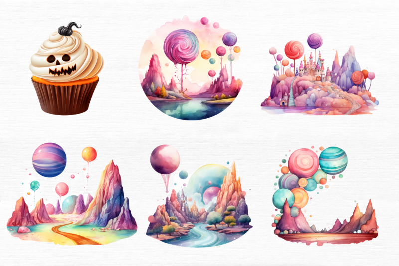 watercolor-candy-planet-landscape-clipart