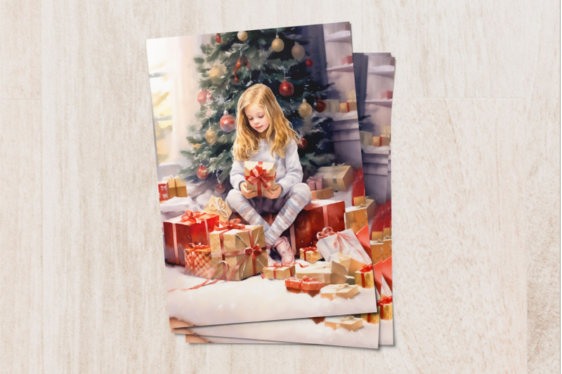 watercolor-girl-with-christmas-gifts