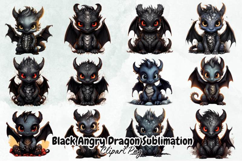 black-angry-dragon-sublimation-clipart