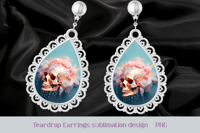 boho-skull-earrings-sublimation-gothic-earring-template