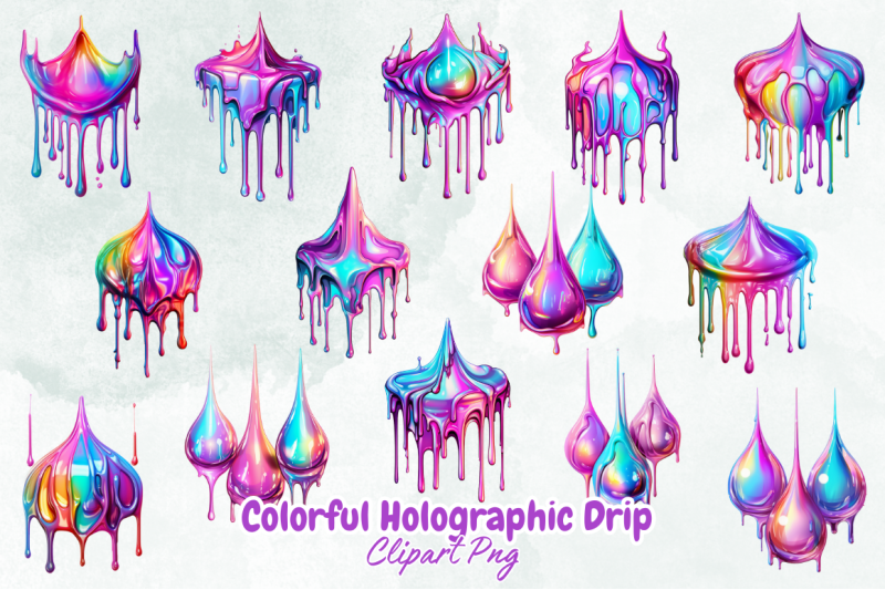 colorful-holographic-drip-clipart