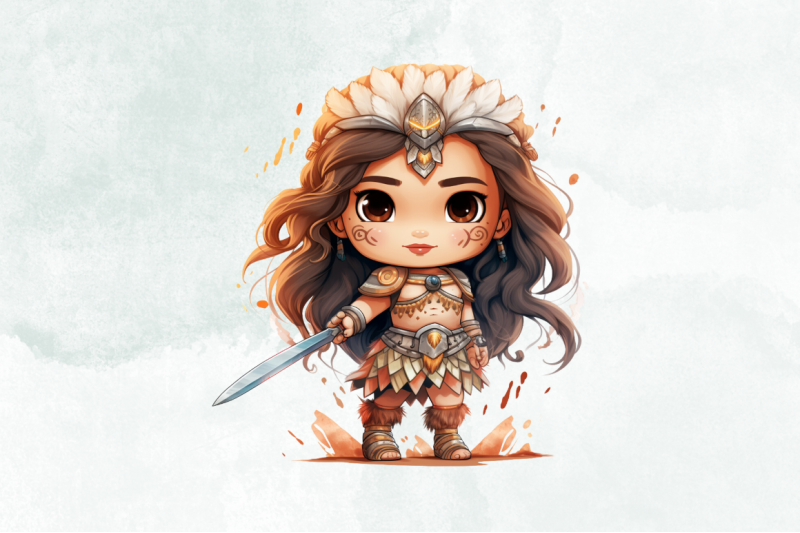 cute-little-brave-happy-warrior-clipart