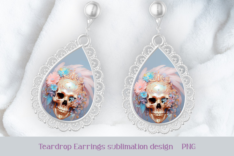 boho-skull-earrings-sublimation-gothic-earring-template