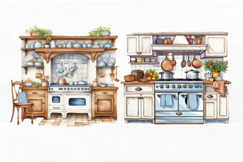 cottage-kitchen-collection-single-clipart