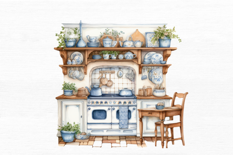 cottage-kitchen-collection-single-clipart