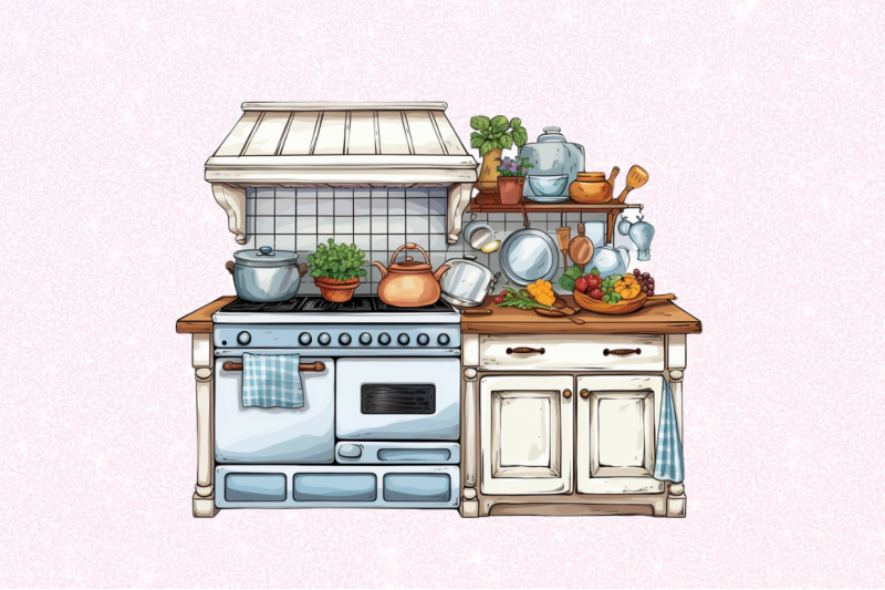 cottage-kitchen-collection-single-clipart