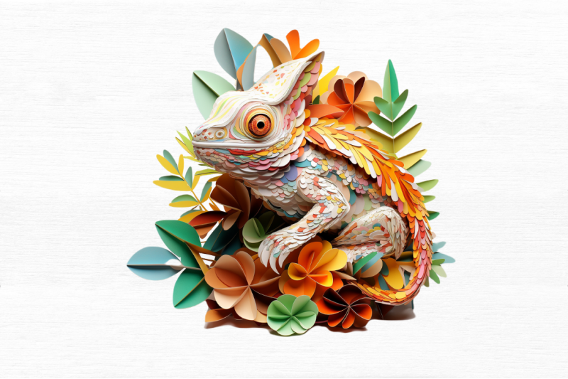 chameleon-layered-paper-art-clipart