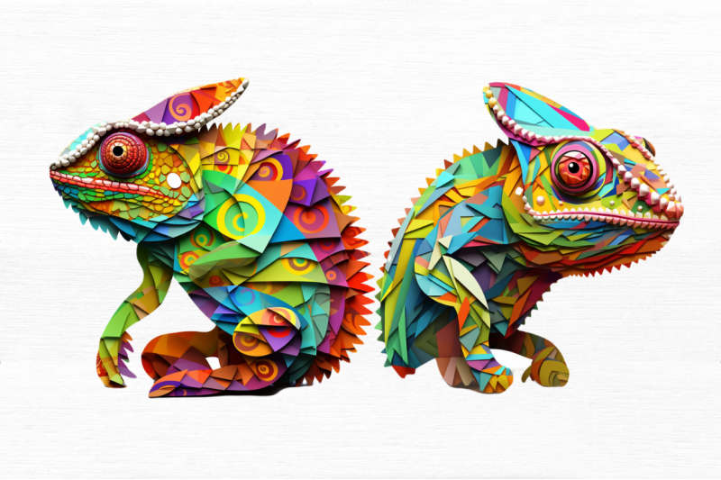 chameleon-layered-paper-art-clipart