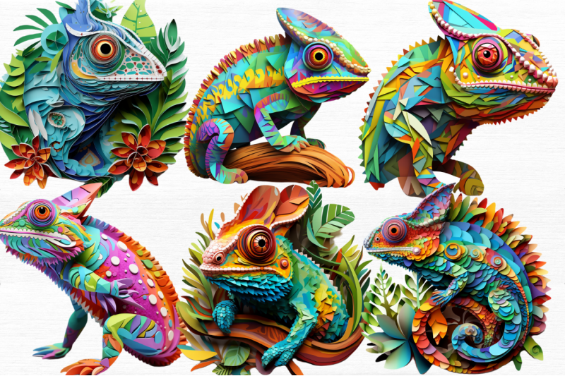 chameleon-layered-paper-art-clipart