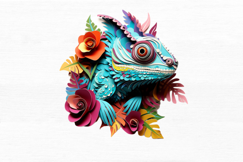 chameleon-layered-paper-art-clipart