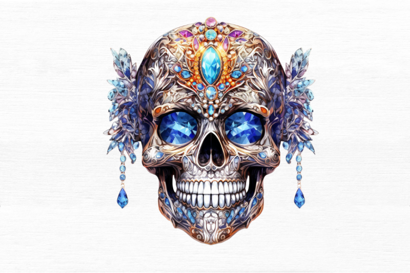 bejeweled-face-skeleton-clipart