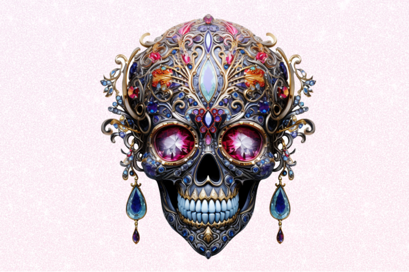 bejeweled-face-skeleton-clipart