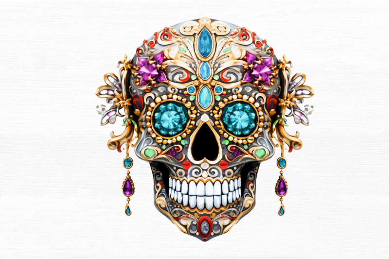 bejeweled-face-skeleton-clipart